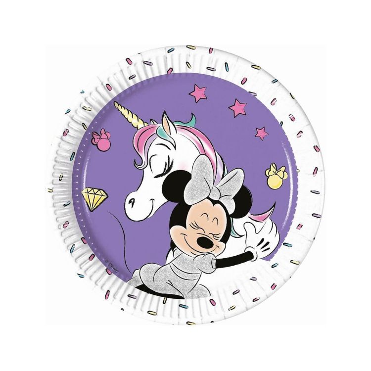 8 farfurii Minnie Mouse cu Unicorn - 20 cm	