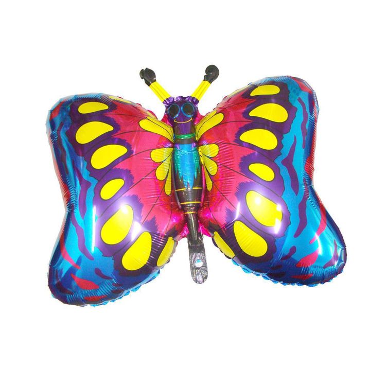 Balon folie metalizata fluture bleu 16 cm x 32 cm