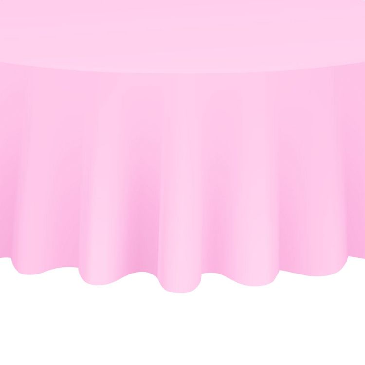 Fata de masa roz rotunda - 213 cm