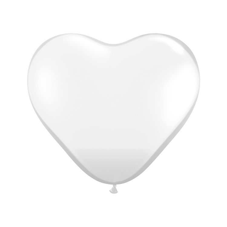 10 baloane inima alba- 29 cm