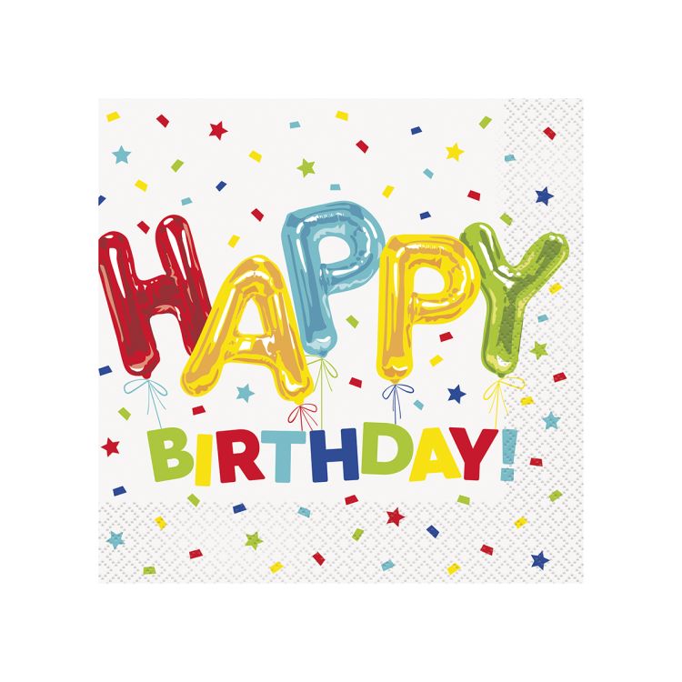 16 servetele Happy Birthday