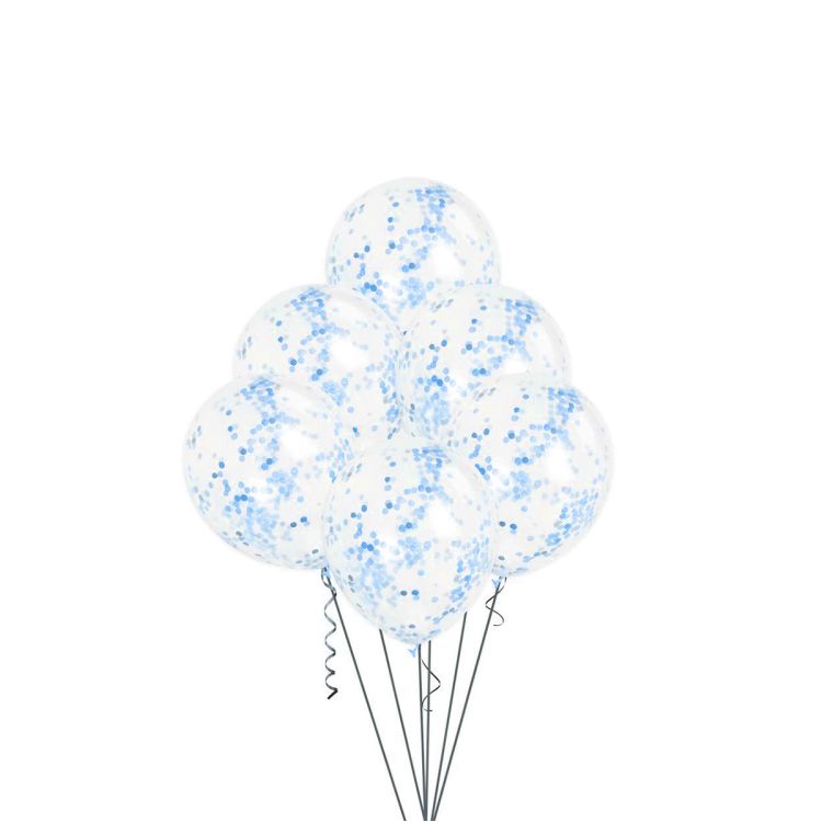 20 baloane cu confetti bleu