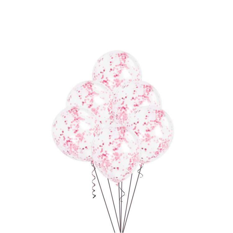 20 baloane cu confetti roz