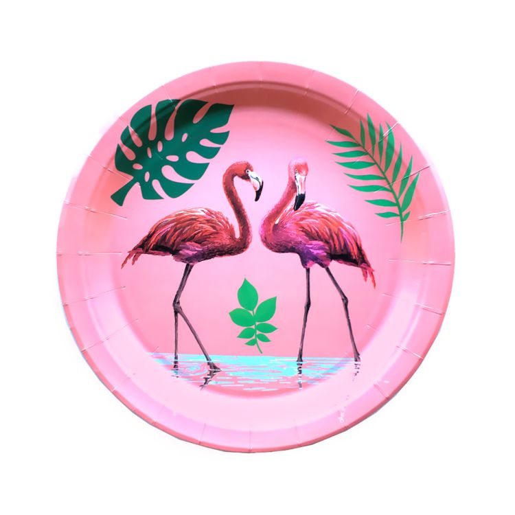 8 farfurii cu Flamingo- 23 cm