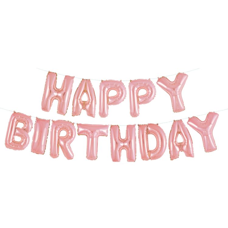Baloane roz gold Happy Birthday