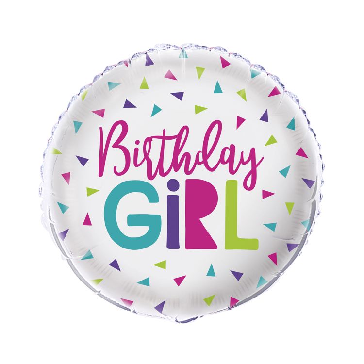 Balon Birthday Girl - 45 cm