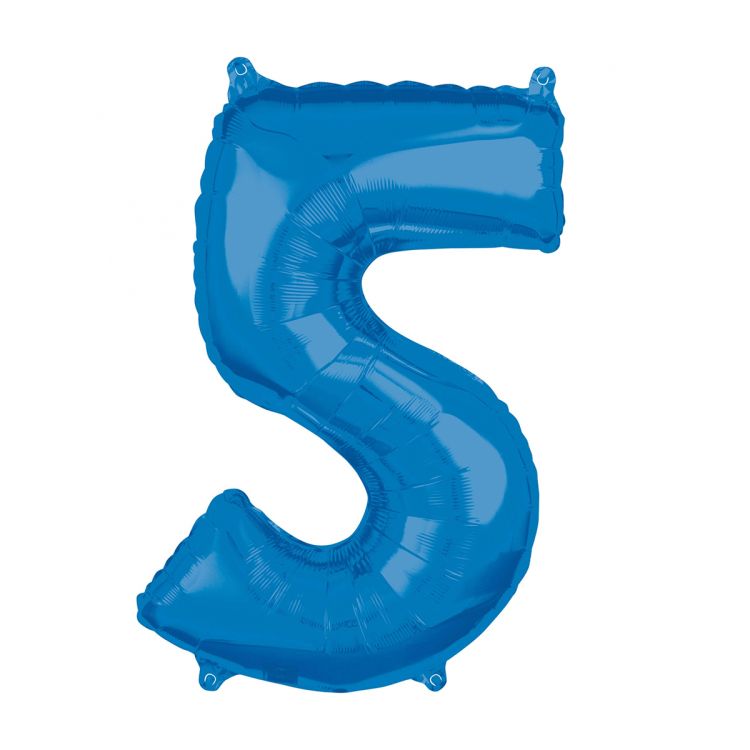 Balon cifra 5 albastru - 45 cm x 66 cm
