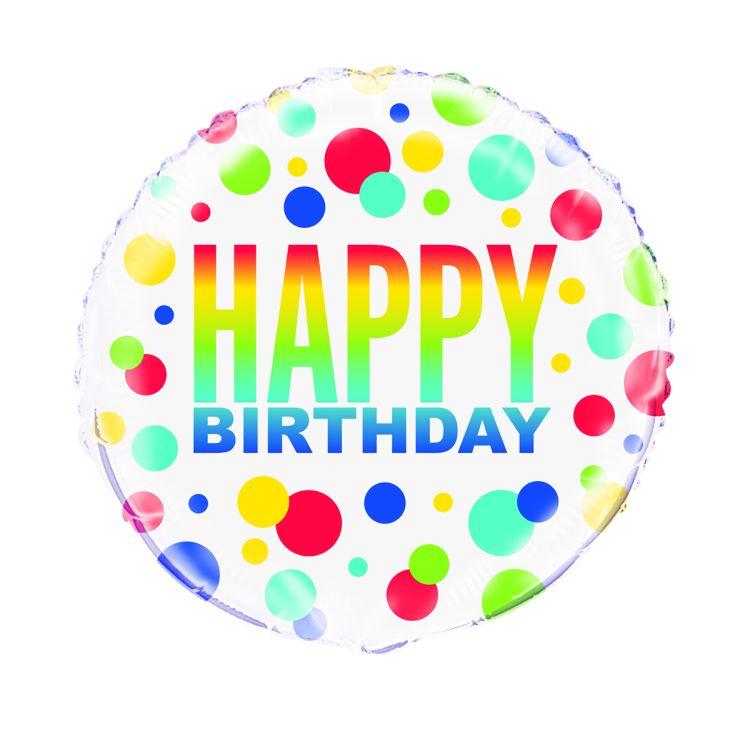 Balon Happy Birthday cu buline - 45 cm