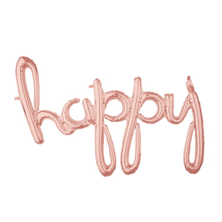 Balon happy roz - 99 x 68 cm
