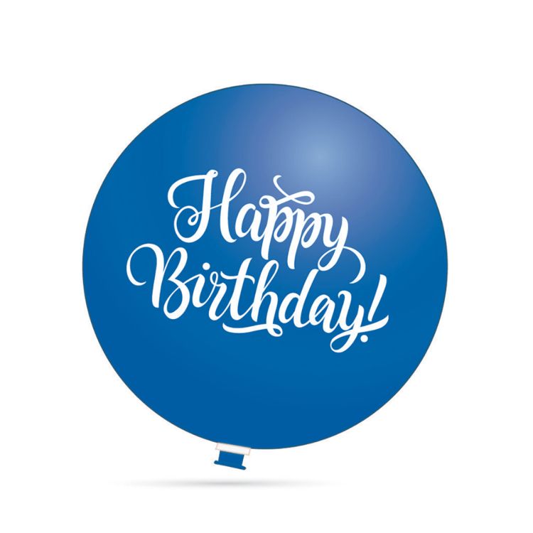 Balon jumbo Happy Birthday albastru - 70 cm
