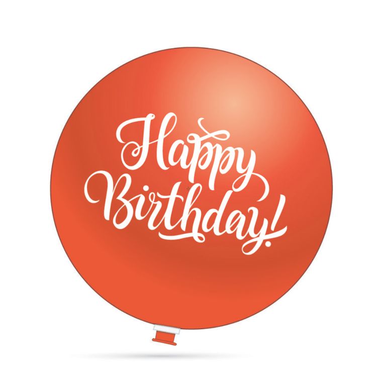 Balon jumbo Happy Birthday portocaliu - 70 cm