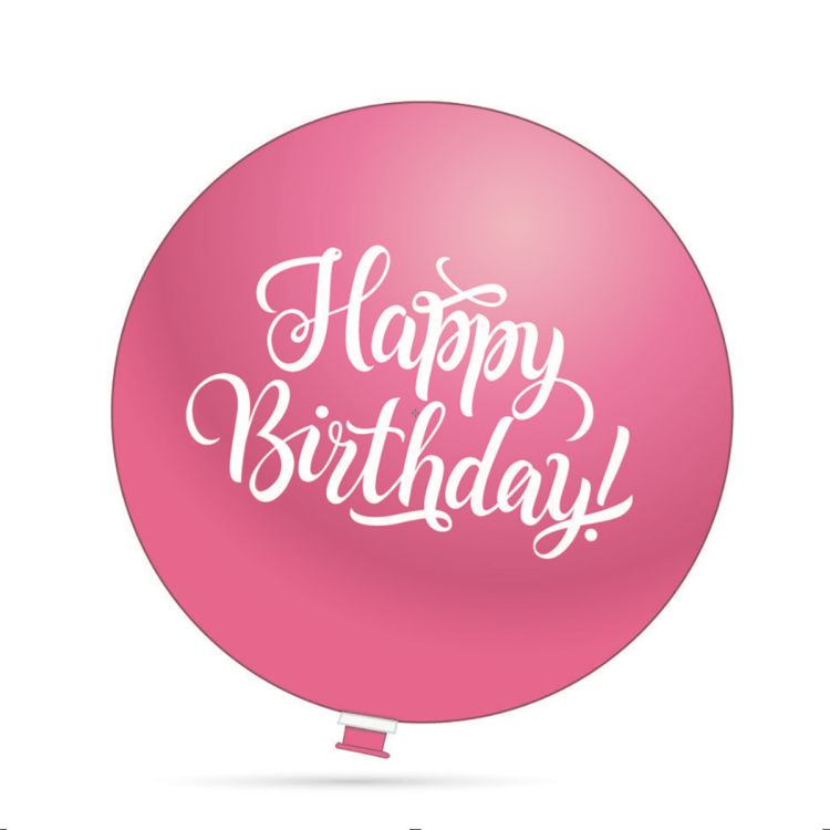 Balon jumbo Happy Birthday roz - 70 cm