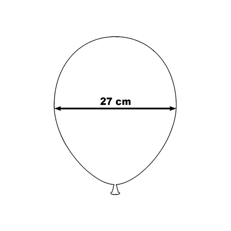 50 baloane mirror argintii - 27 cm