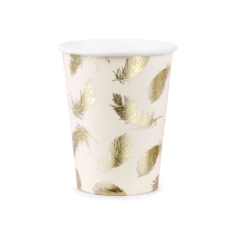 6 pahare cu fulgi aurii - 220 ml