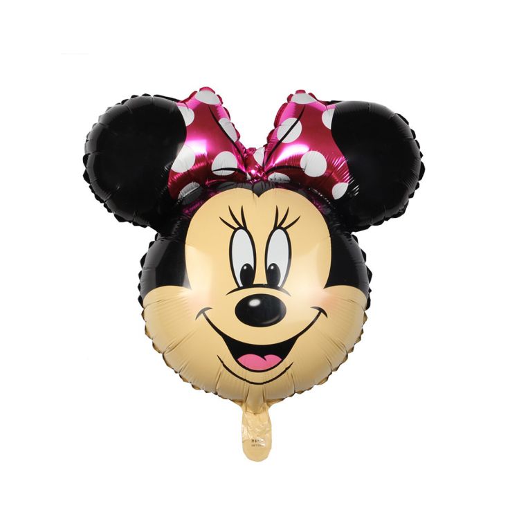 Balon folie cap Minnie Mouse cu funda rosie