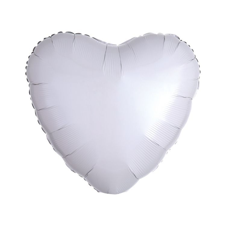 Balon inima alb- 43 cm