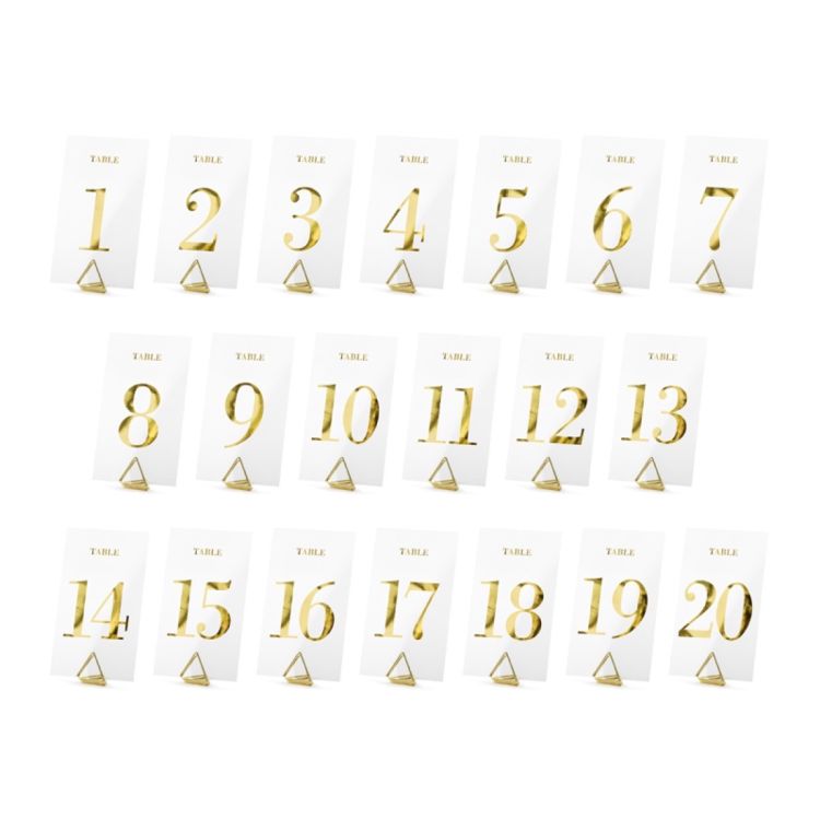 20 decorațiuni cu cifre pentru numerotare masă - 7 x 12 cm