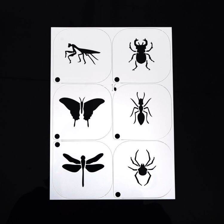 6 Șabloane face painting insecte