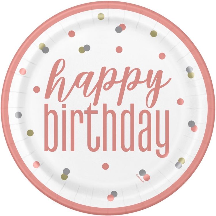 8 farfurii Happy Birthday - 22 cm