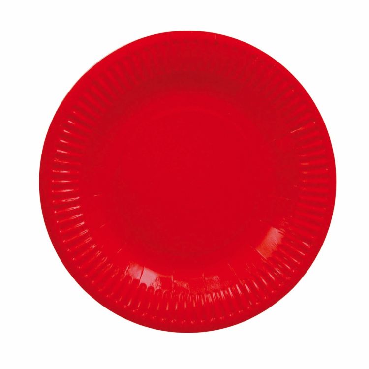 8 Farfurii roșii din carton - 23 cm