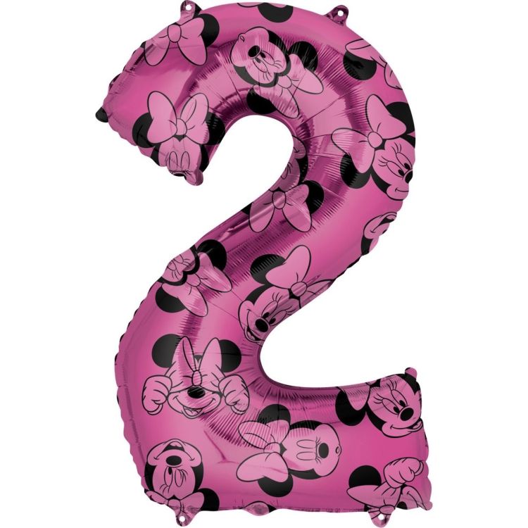 Balon cifra 2 cu Minnie - 66 cm