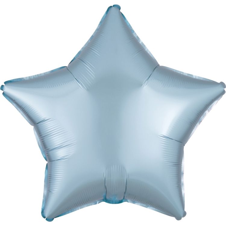 Balon stea bleu satinat - 43 cm