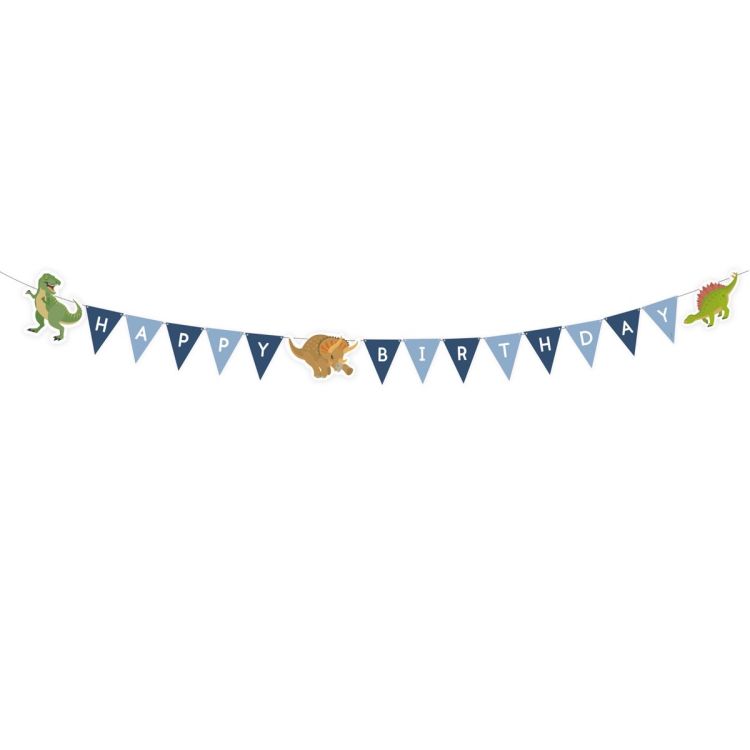 Banner Happy Birthday dinozauri - 180 x 9 cm