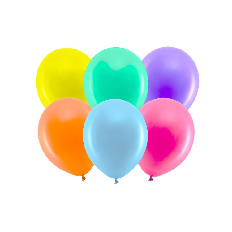 10 Baloane metalice colorate - 23 cm