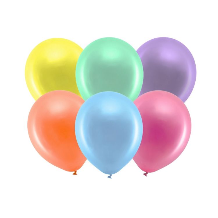 100 baloane metalice colorate - 30 cm
