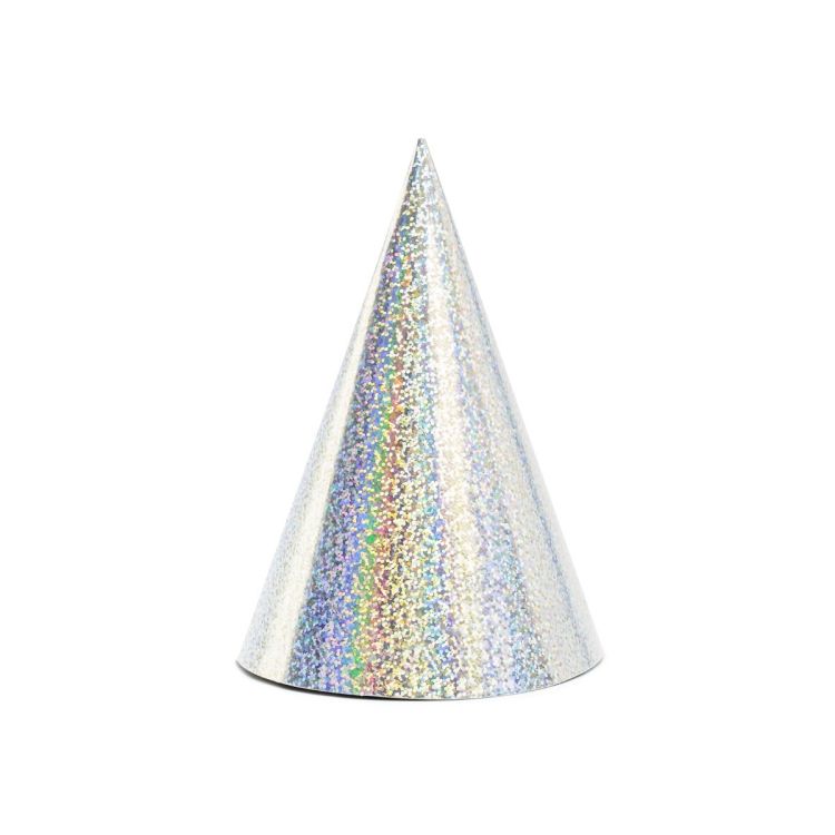 6 Coifuri argintii holografice - 16 cm