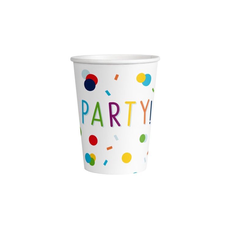 8 pahare Party cu confetti - 250 ml