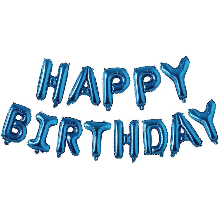 Baloane Happy Birthday albastre