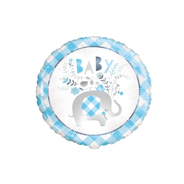 Balon bleu Baby cu elefant - 45 cm