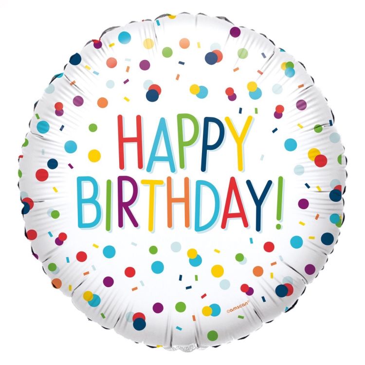 Balon Happy Birthday cu buline - 43 cm