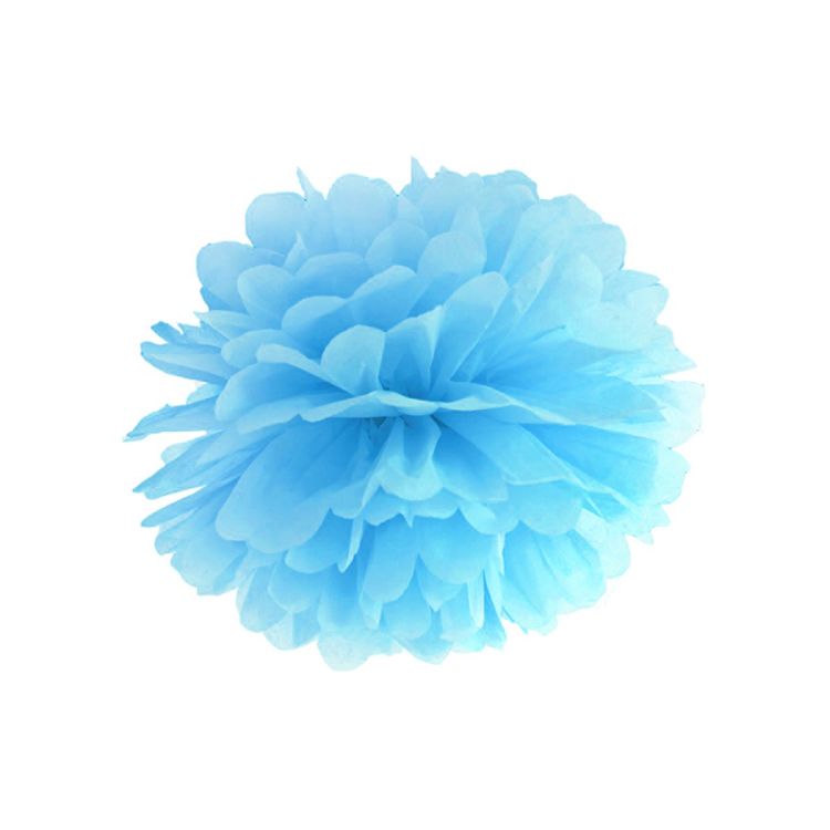 Pompon bleu 35 cm