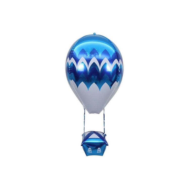 Balon bleu cu căsuță zburătoare - 75 cm