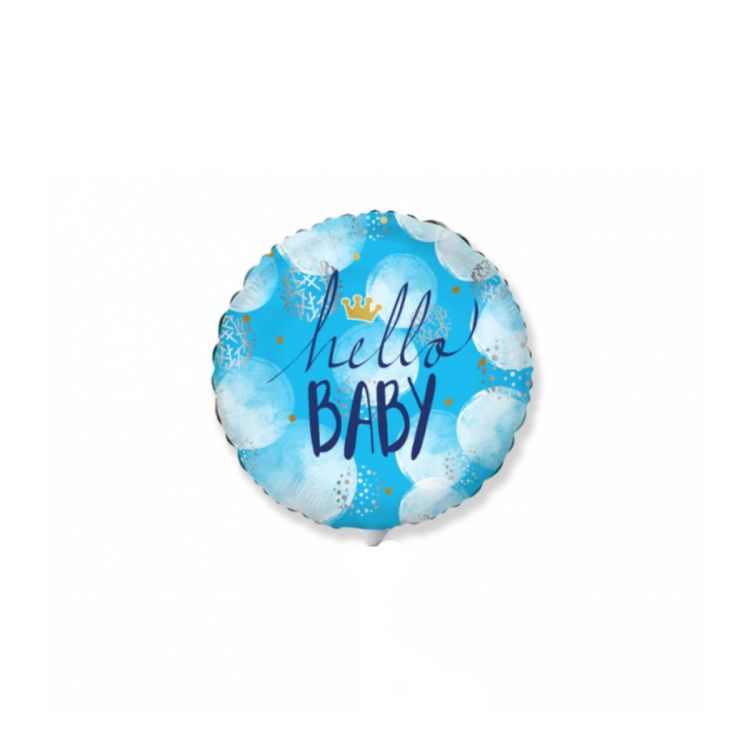 Mini balon bleu Hello Baby - 35 cm