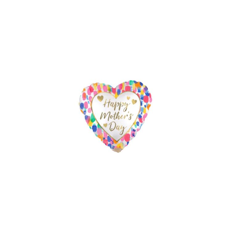 Mini balon inimă Happy Mother's Day - 10 cm