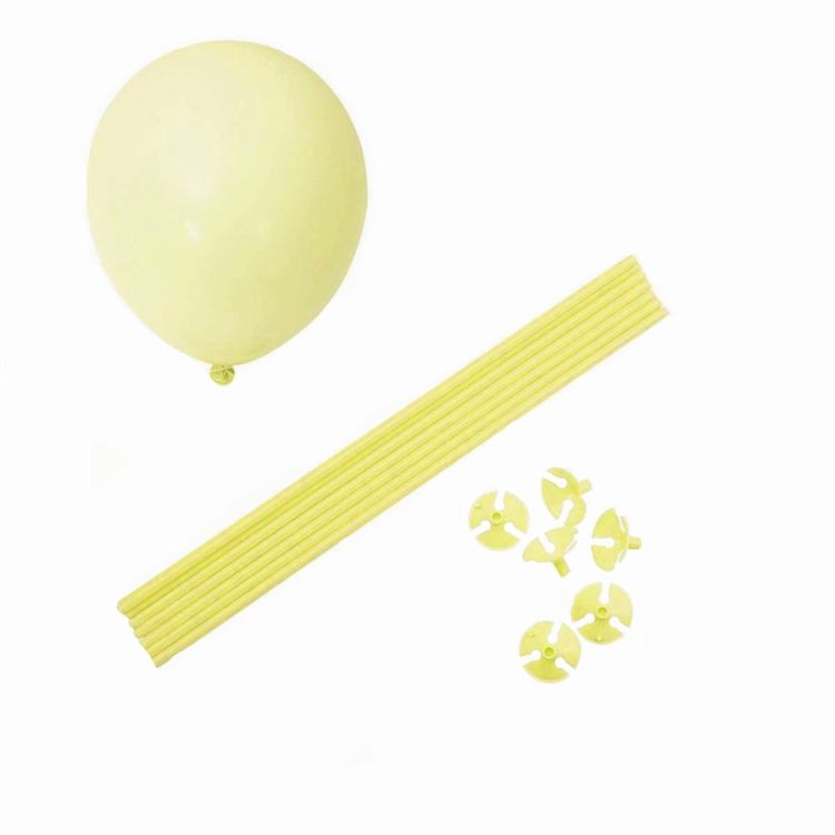 Set bețe, baloane și rozete galbene - 6 buc
