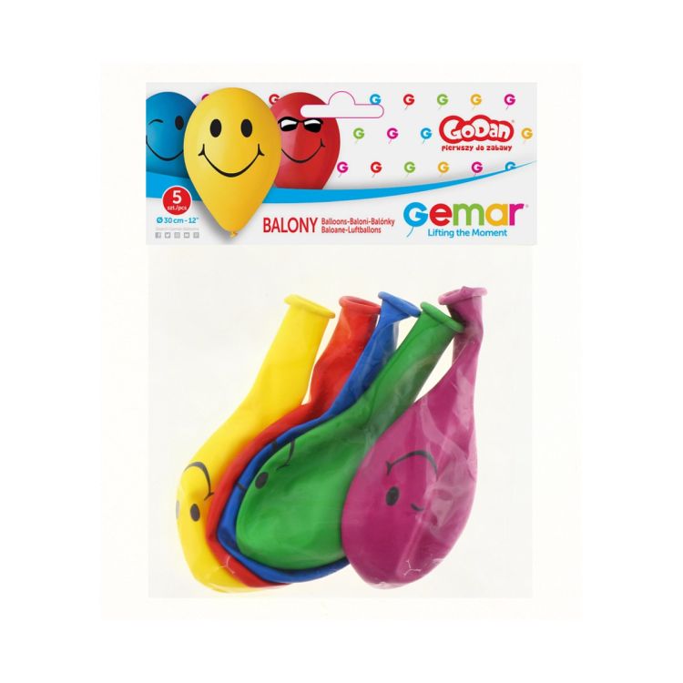 5 baloane Smileys - 30 cm