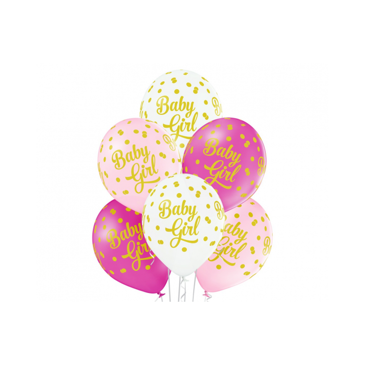 6 baloane Baby Girl - 30 cm