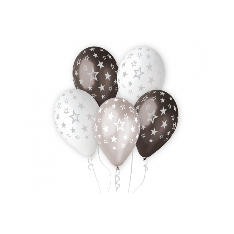 6 baloane cu stelute - 33 cm