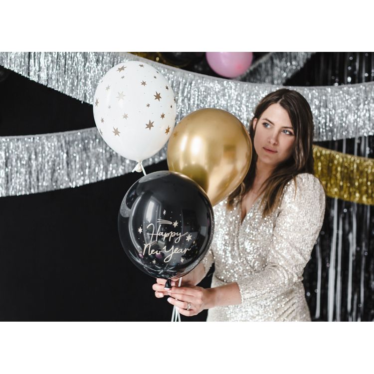 6 baloane mixt Happy New Year - 30 cm