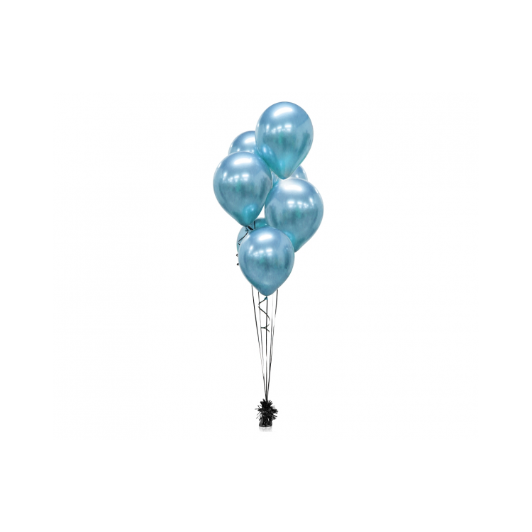 7 baloane bleu metalic - 30 cm