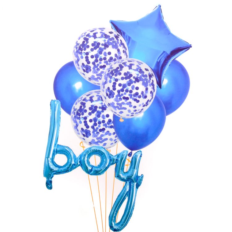 Baloane Boy latex si folie bleu