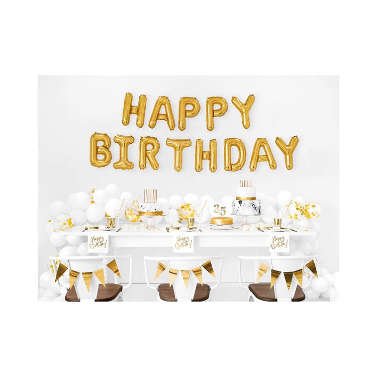 Baloane Happy Birthday aurii - 340x35cm