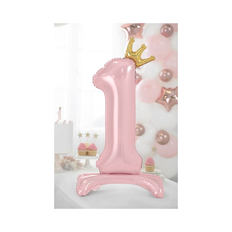 Balon decorativ cifra 1 roz