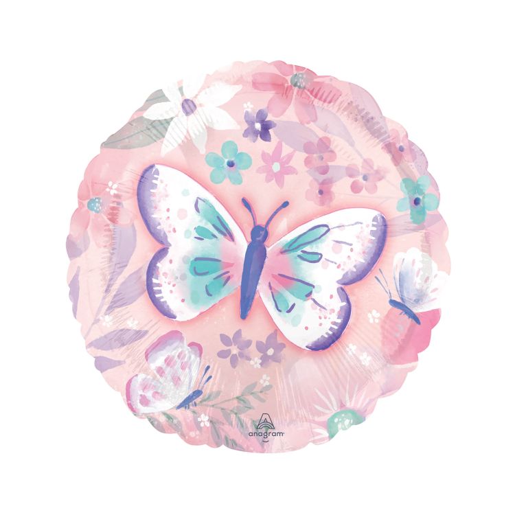 Balon folie fluture roz