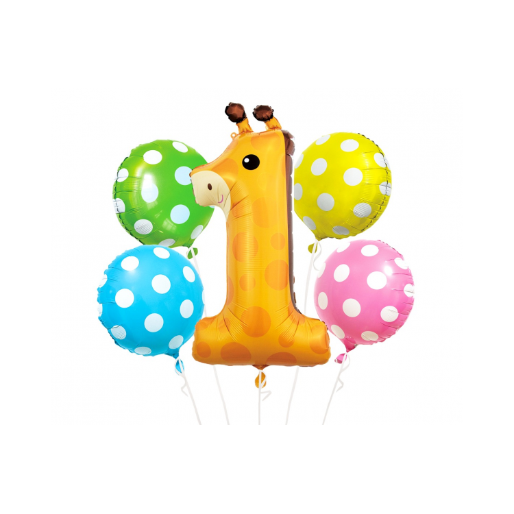 Buchet de baloane cifra 1 girafa