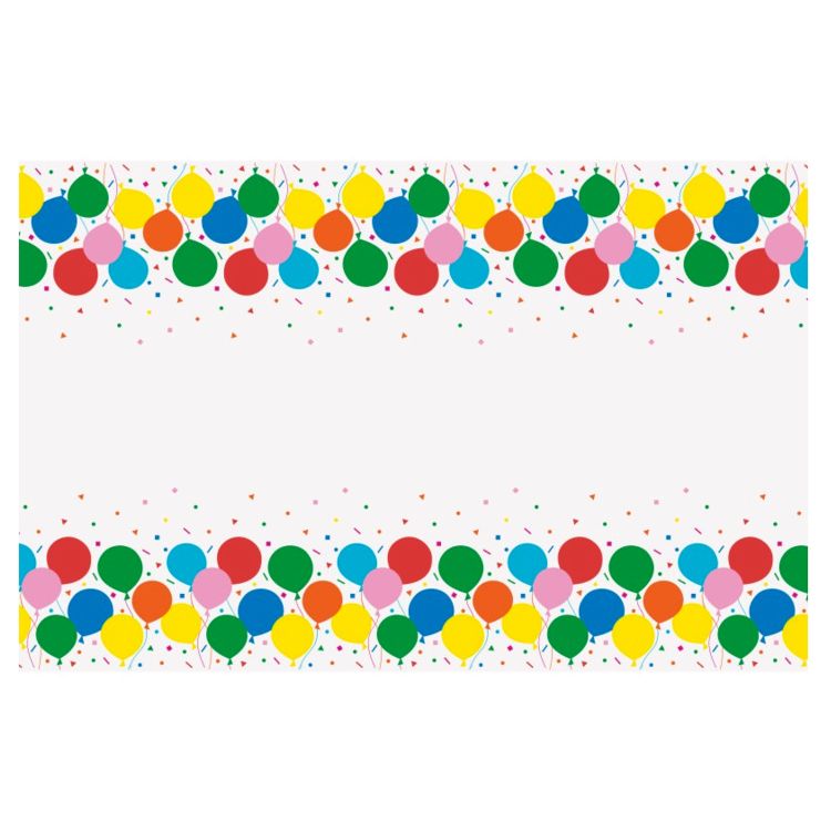 Față de masă albă cu baloane - 137x213 cm